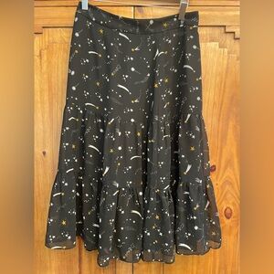Boden Shooting Stars Sheer With Liner Black Skirt